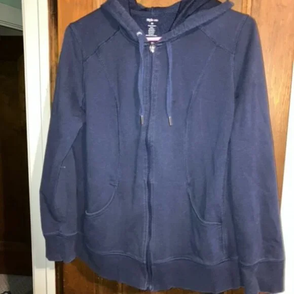 Style & Co Blue Medium Zippered Hoodie Akron University Zips Happy Roo Zippy - Picture 4 of 4